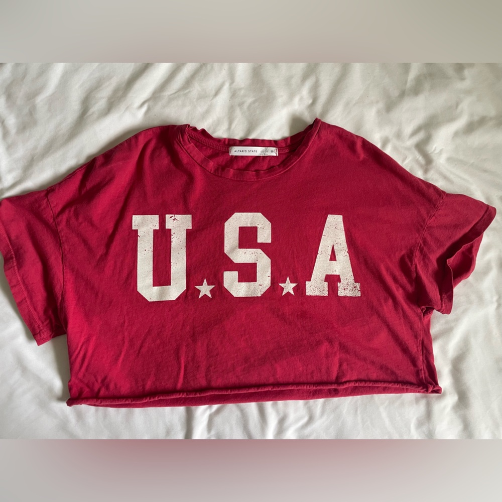 Altar'd State Vibrant Red Crop Top